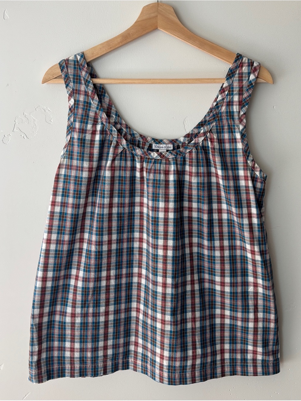 Steven Alan cotton plaid tank top - size XS